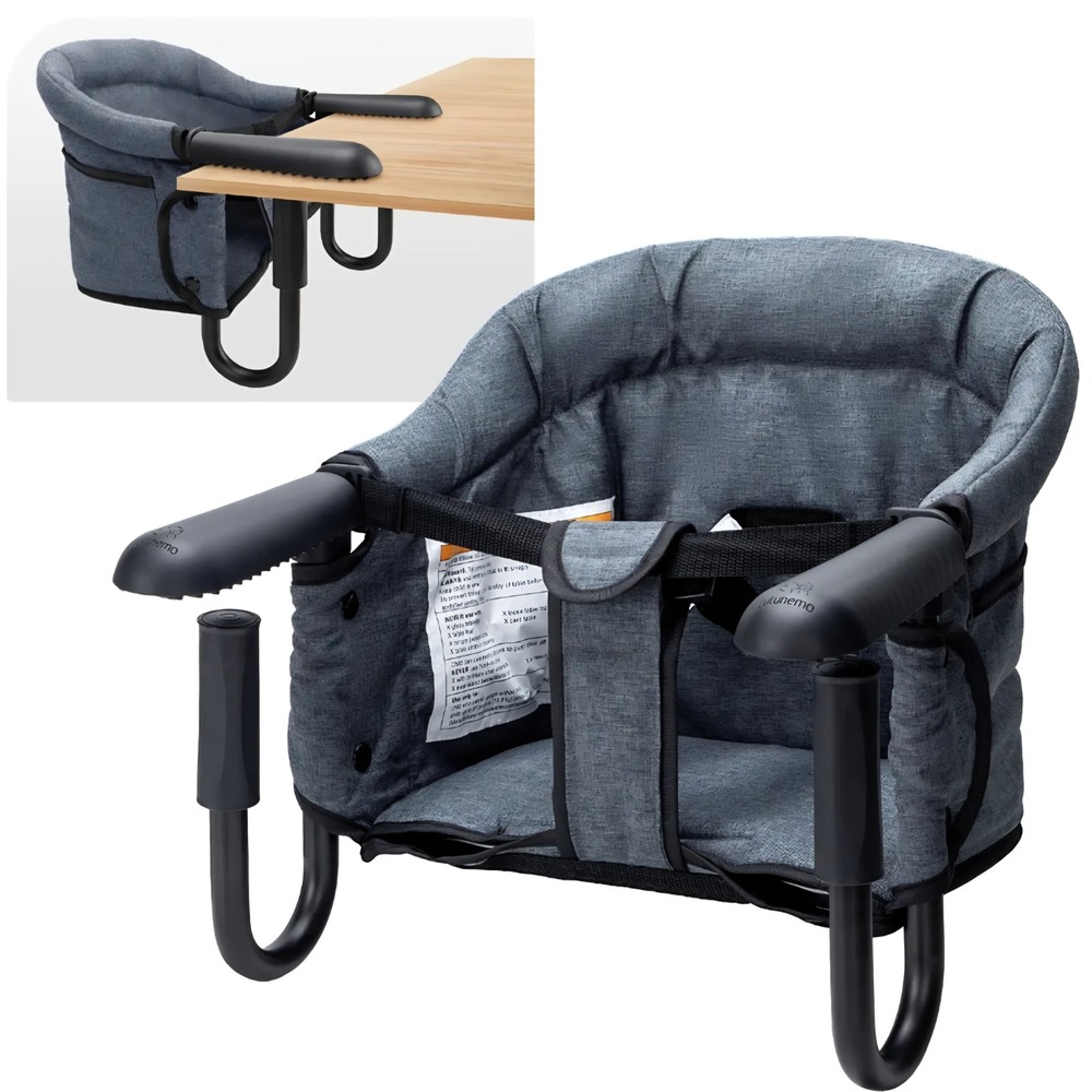 NWT Lulunemo Hook On Chair Baby High Chair Kids Gray Portable Travel
